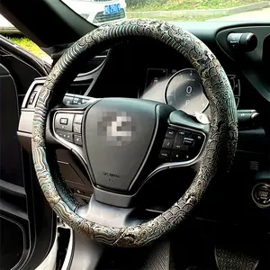 Car Steering Wheel Cover, Round Texture Embroidered with Inner Lining, Anti-Deformation, Universal Car Style Decorative Protector, Car Accessories