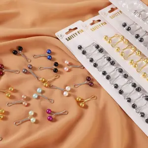 12pcs Colored pearl U-clip fixed clip Silk scarf clip neck clip Scarf buckle women's accessories Hijab Clips Pearl Scarf Brooch Pin Shawl Scarf Head Scarf Holder Safety Pin