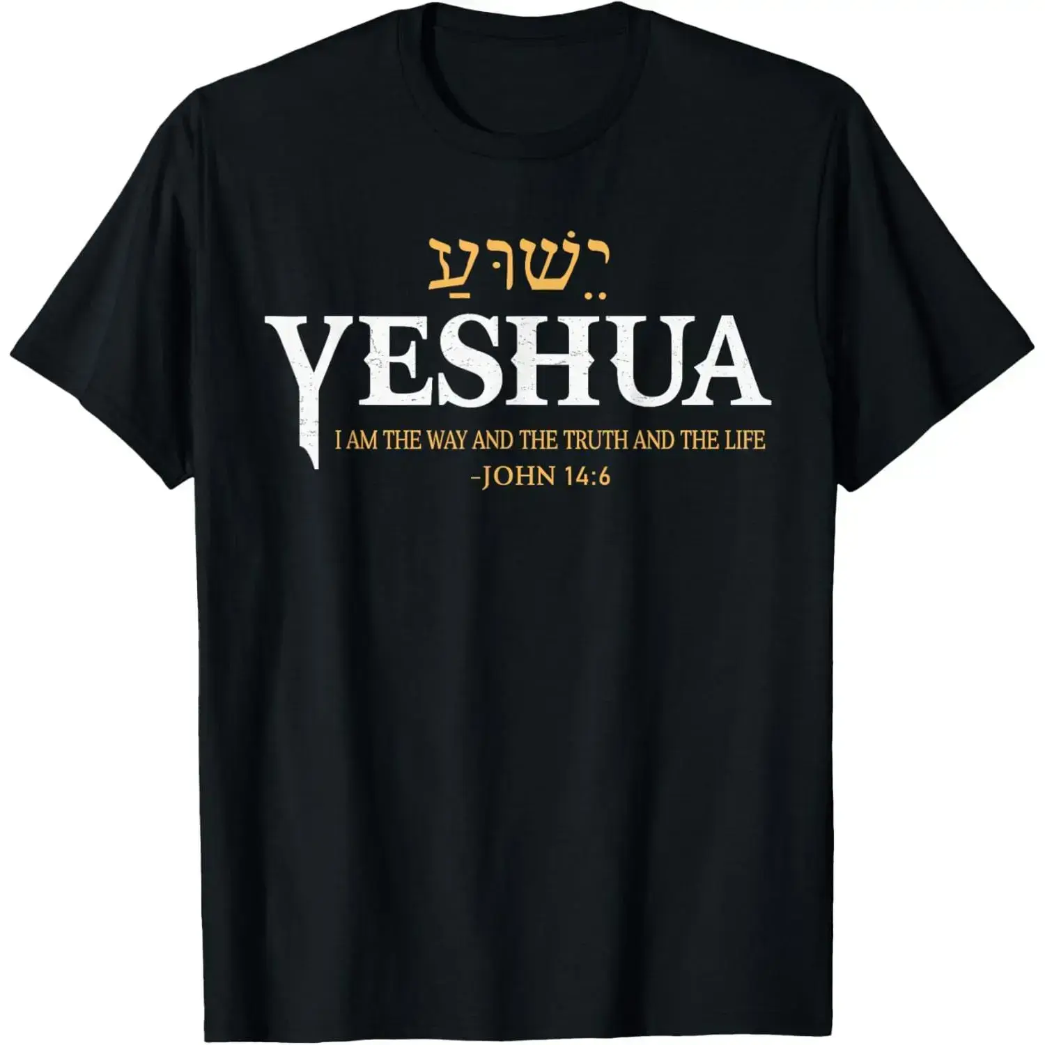 Yeshua Christian Graphic T-Shirt, The Way Truth Life Print, Soft Cotton Casual Round Neck Short Sleeve Top for Men & Women