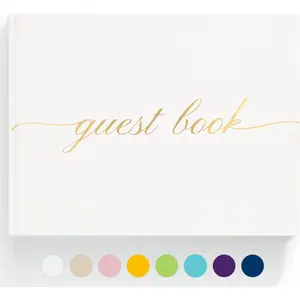 Elegant Hardcover Polaroid Guest Book with 110 Lined Pages for Sign-in and Photos, Perfect for Wedding Receptions, Baby Showers, Birthdays and Special Events, White