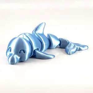 3D Printed Articulating Dolphin - Home Decor Ornaments Glossy