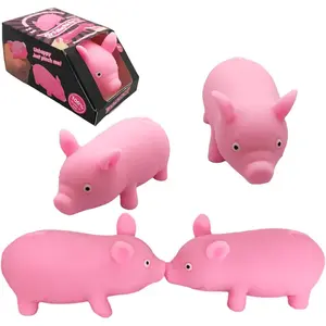 Cute Pink Pig Stress Toys, Cute Animal Squishy Pig Fidget Sensory Toys,Stress Relief Toy Gifts for Children and Adults, Stress Relief Squishy Toys for Kids (4 Pack)
