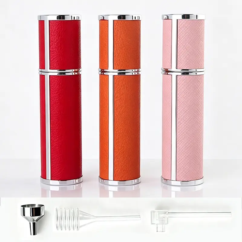 5ml Luxury Travel-Size Perfume Atomizer Set – Glass Inner Vial with Refill Tools; Portable Spray Bottle Ideal for Women on the Go (Travel, Sports, Dates)