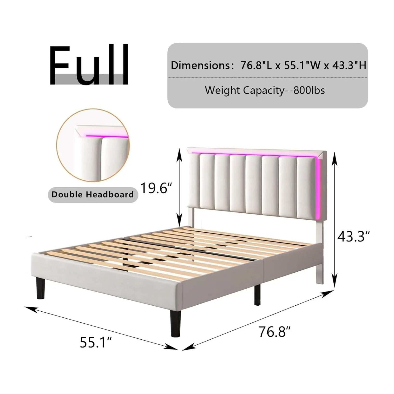 Full White + 2 Nightstands