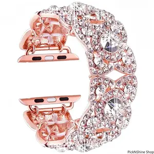 Diamond Buckle Stainless Steel Watch Band, Metal Bracelet Compatible With Common Watch Series, Fits 38 To 49mm, Durable Adjustable Smooth Shiny For Daily Casual And Formal Wear