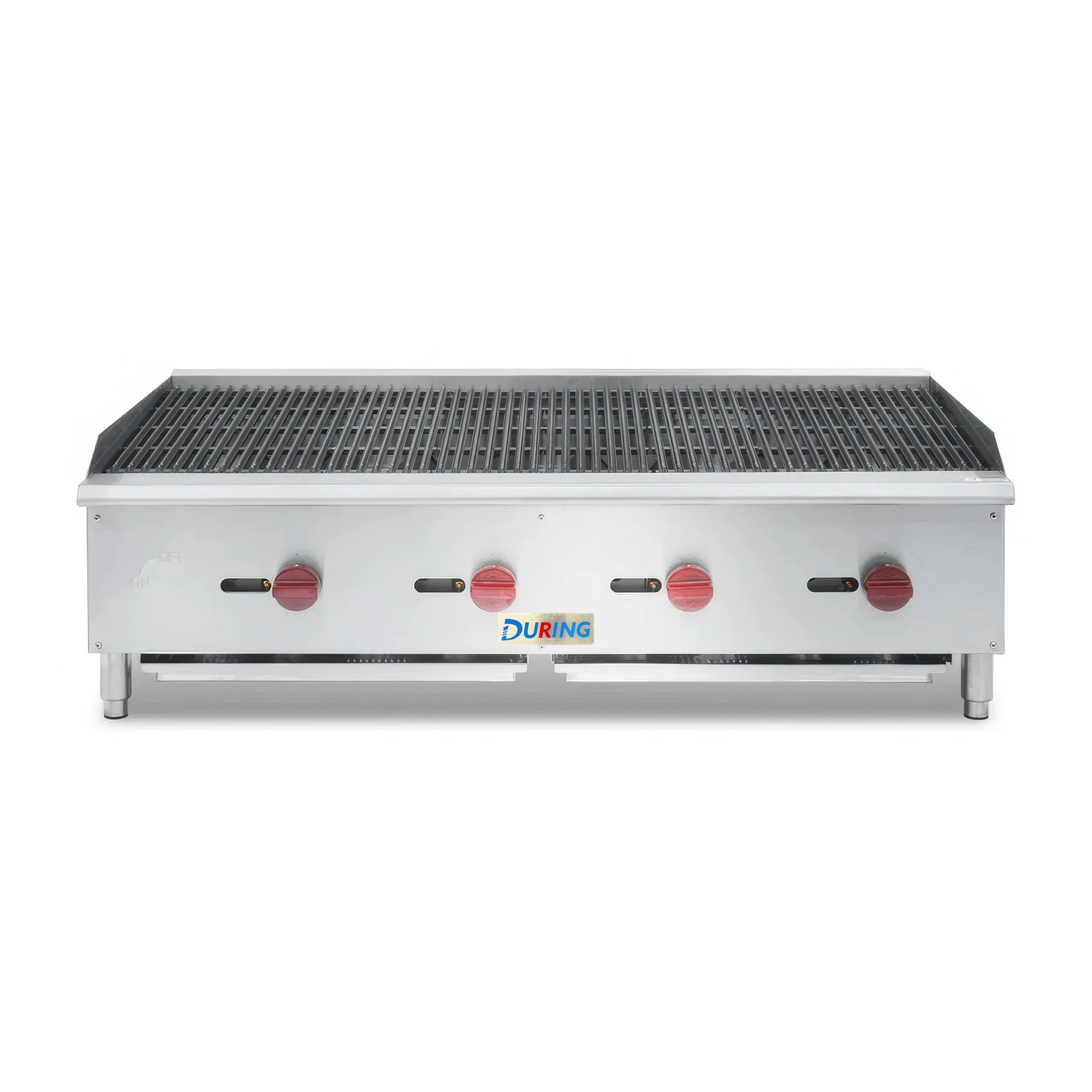 DURING D-CB-48S 48" Gas Countertop Radiant Commercial Charbroiler - 4 Burner, 120,000 BTU