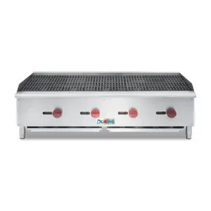DURING D-CB-48S 48" Gas Countertop Radiant Commercial Charbroiler - 4 Burner, 120,000 BTU