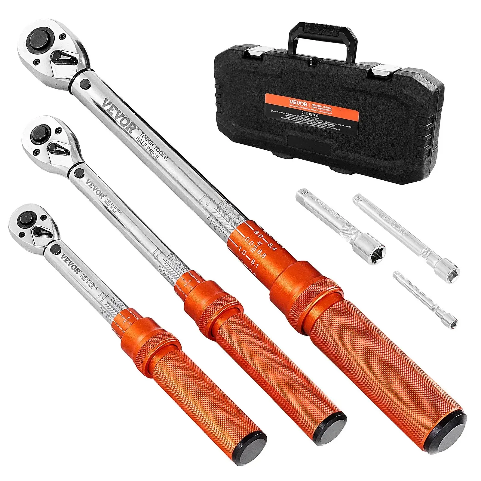 【Summerfinds】VEVOR Click Torque Wrench Set 3 Pcs 1/4 3/8 1/2 Inch Drive Dual-direction 72-ToothSocket Wrench SetRatcheting Wrench Set 【Summerfinds】VEVOR Click Torque Wrench Set 3 Pcs 1/4 3/8 1/2 Inch Drive Dual-direction 72-ToothSocket Wrench SetRatcheting Wrench Set