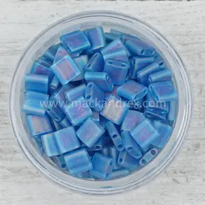0149FR Tila Beads - Aquamarine Matte Rainbow