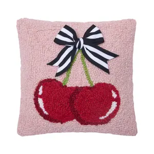Peking Handicraft Cherries W/Ribbon Hook Pillow