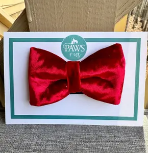 Lux Red Velvet Dog or Cat Bow Tie