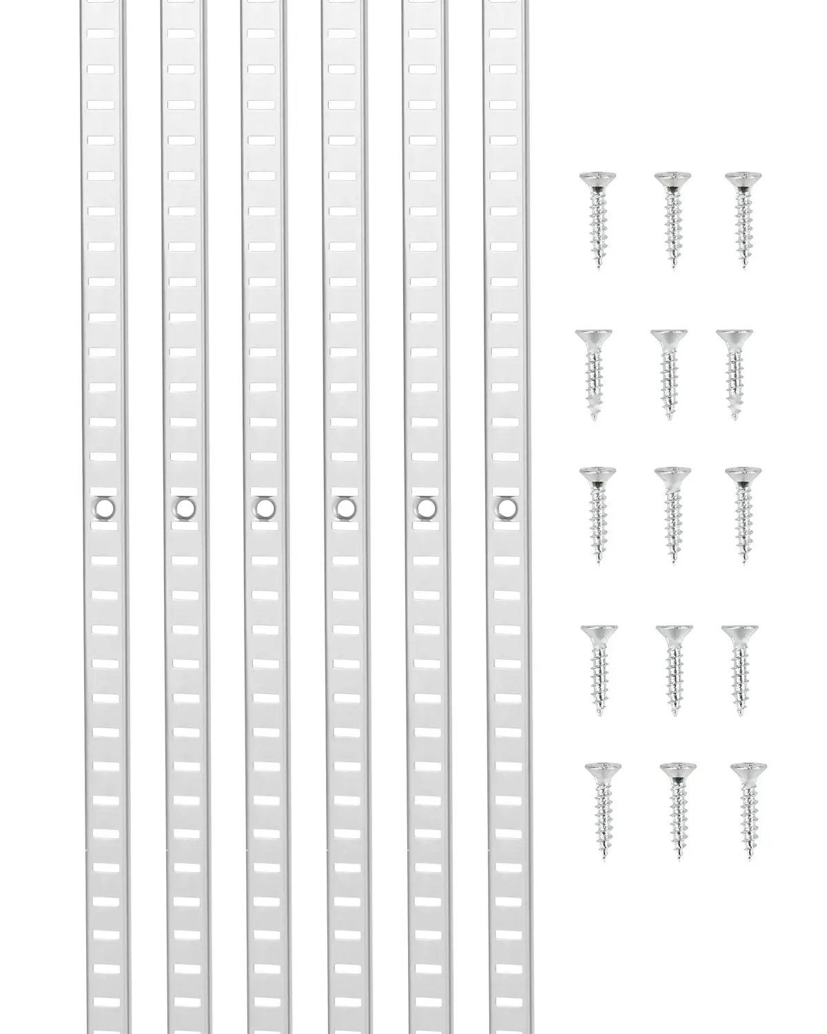 Shelf Track System 72.3-Inch Adjustable Steel Wall Mounted Shelf Pilaster 20-Pack For Garage, Workshop, And Industrial Storage; Heavy-Duty Rails, Brackets, And Compatible Components
