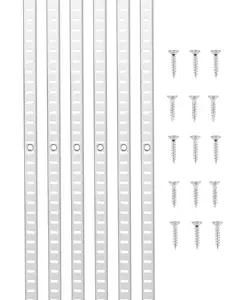 Shelf Track System 72.3-Inch Adjustable Steel Wall Mounted Shelf Pilaster 20-Pack For Garage, Workshop, And Industrial Storage; Heavy-Duty Rails, Brackets, And Compatible Components