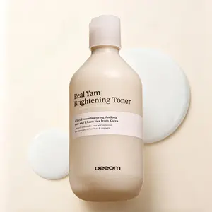 DEEOM Korean Yam Toner with rice water & niacinamide: Brightens dull skin, hydrates deeply, alcohol-free milky formula. Strengthens skin barrier, ideal for daily morning/night skincare routine.