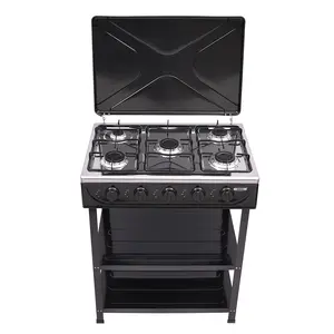 5 Burner Natural Gas Stove 2 5KW Each Black Portable Gas Cooktop with Independent Control Knobs for Outdoor Camping Home Kitchen