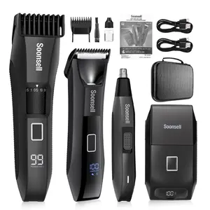 Manscape Beard Trimmer for Men,IPX7 Waterproof 4 in 1 Men's Grooming Kit,Ball Shaver,Nose Hair Clippers,Electric Razor,Hair Clippers for Men,LED Display,Wet/Dry Trimmer