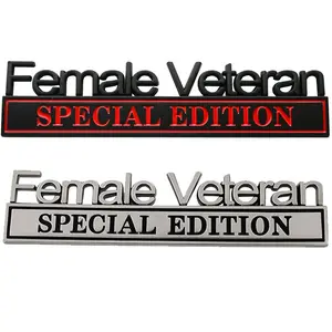 Female Veteran Edition Special Emblem Car Decal, Warrior Soldier 3D Sticker, Female Veteran Special Edition Letters Car Badges, Accessories