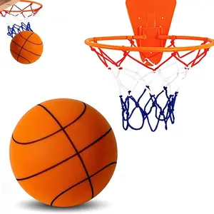 Quiet Indoor Ball Set - Noiseless Basketball with Basket for Silent Play - Noise-Free Rebound Ball - Silent Basketball Hoop Included - Noiseless Ball Game Kit for Indoor Fun.