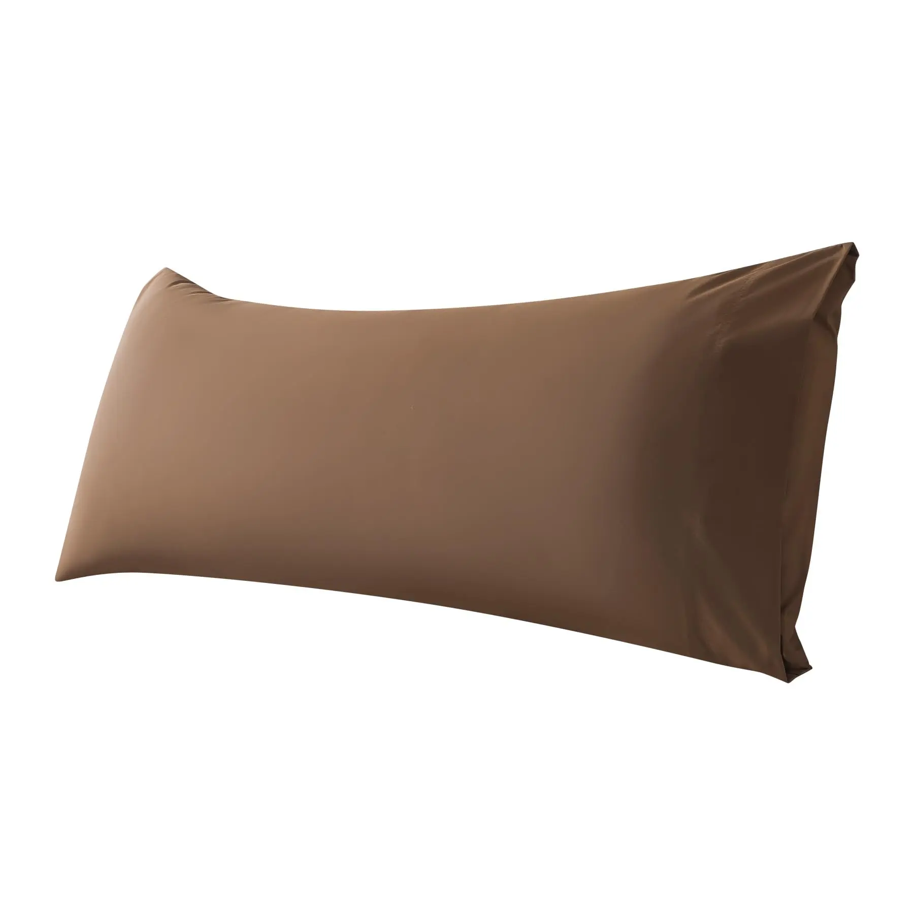 WhatsBedding Body Pillow Cover Cotton Fabric, Long Pillowcase Breathable & Skin-Friendly, Envelope Closure - Coffee (20x54 inch)