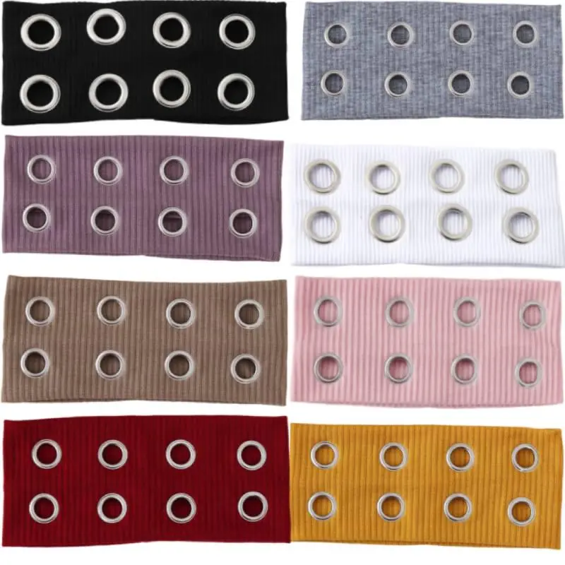 8PCS Grommet Headband, Y2k Wide Eyelet Headbands, Elastic Hairband Grunge Accessories Punk Hair Accessories, Stretchy Hair band for Women