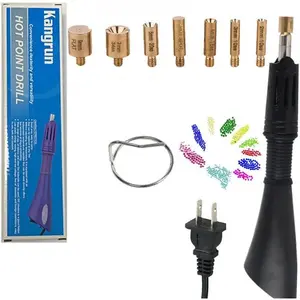 Hotfix Applicator, 7 in 1 Hot Fixed Wand Bedazzler Kit, Rhinestones Setter Wand Tool with 7 Different Tip Sizes, DIY Bedazzler Kit with Rhinestones with Support Stand (American standard (black))