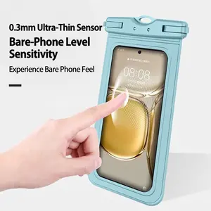 TPU Waterproof Phone Bag with Neck Strap, Transparent Touch Screen Mobile Phone Case, Dustproof & Floating Protective Pouch for Outdoor Sports, Travel, Beach, Pool, Rafting, Kayaking, Swimming, iPhone & Android