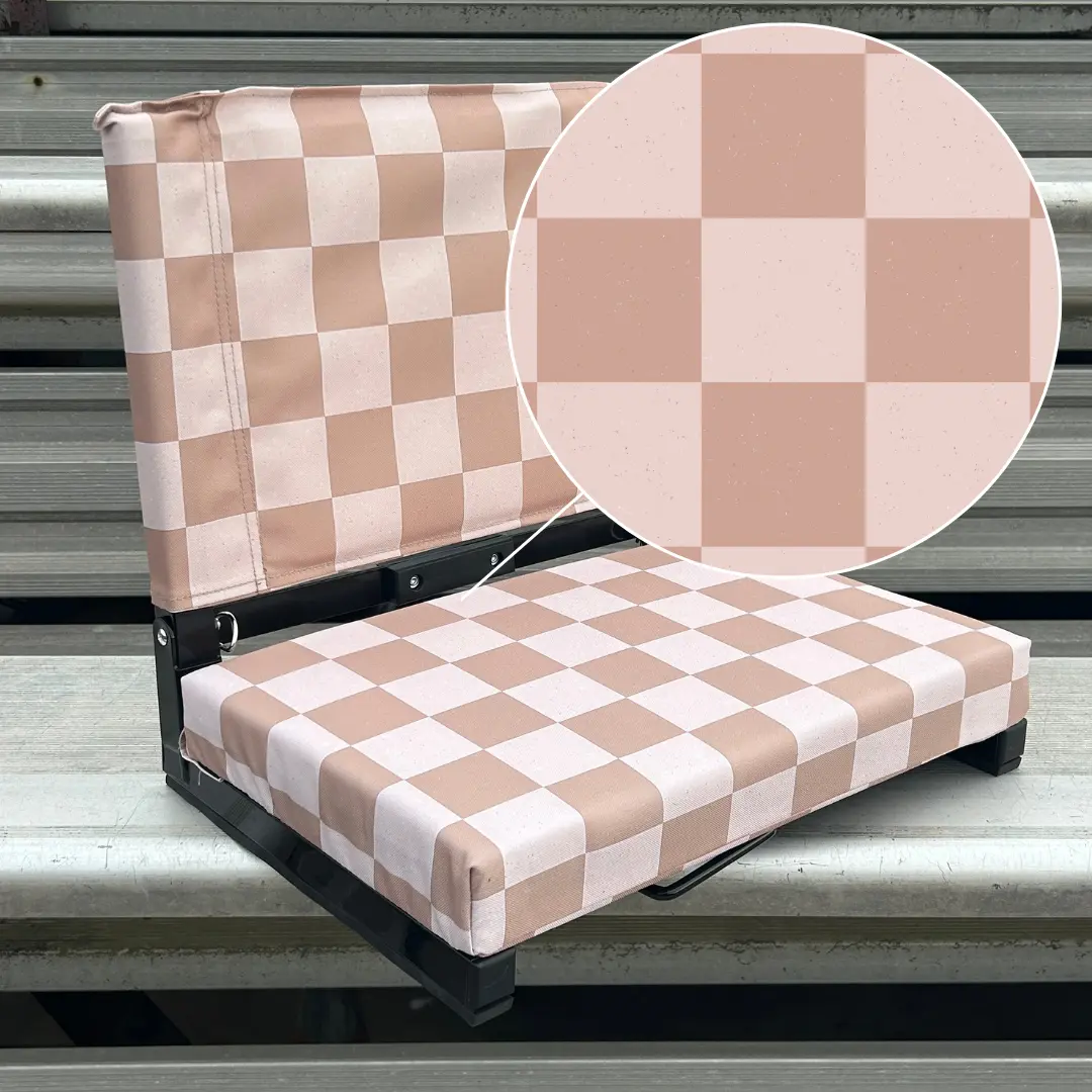 Speckled Beige Checkerboard Folding Stadium Seat