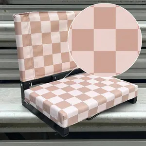 Speckled Beige Checkerboard Folding Stadium Seat