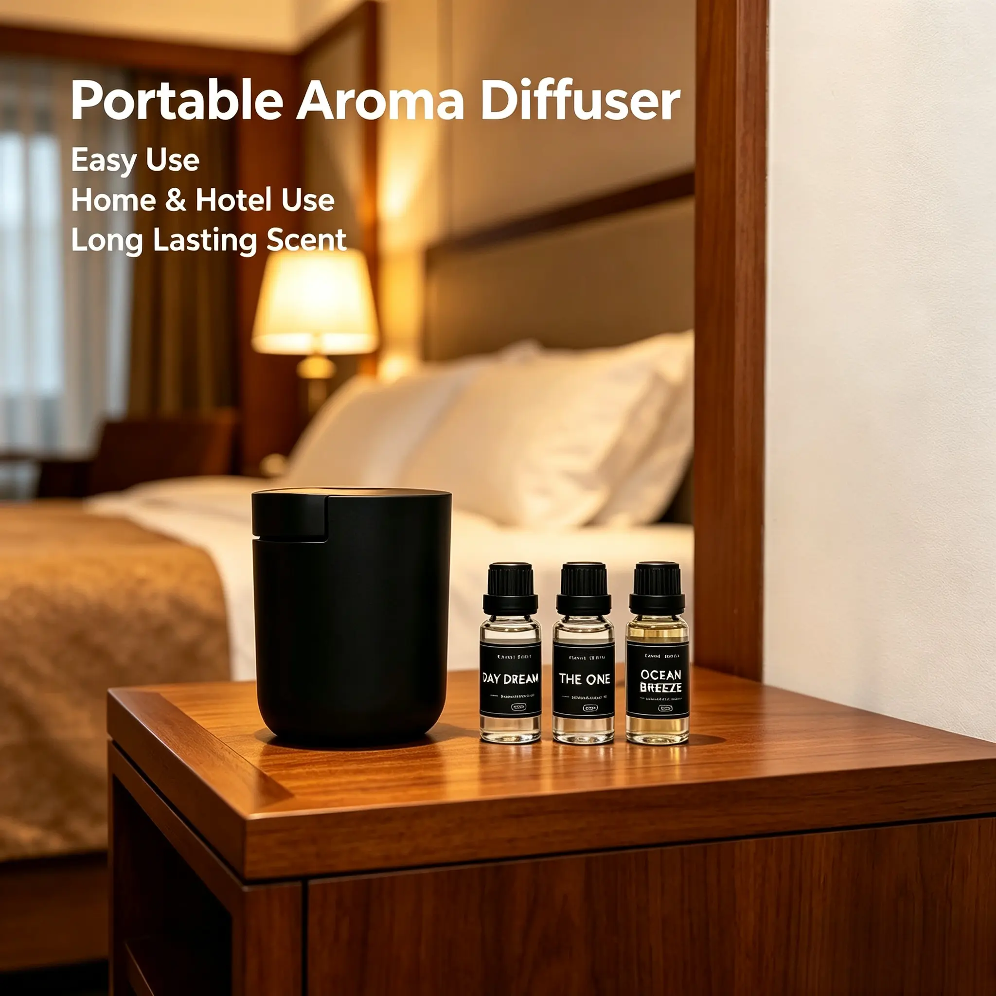 Plug-in Scent Diffuser for Small Spaces – Quiet Aroma for Bedroom, Office, with Essential Oil Set