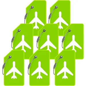 Luggage Tags for Suitcases, Quickly Spot 8Pcs Luggage Identifier Tags, Travel Essentials Accessories Name Tags for Backpacks, Suitcases, Bags, Baggage, Cruise - Flexible Silicone (Green)