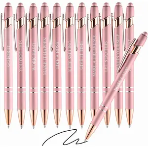 12 count Ballpoint Pens,Fine Point Smooth Writing Pens,Kawaii Pens For Writing Journaling Taking Notes School Office . (Rose  12 count)
