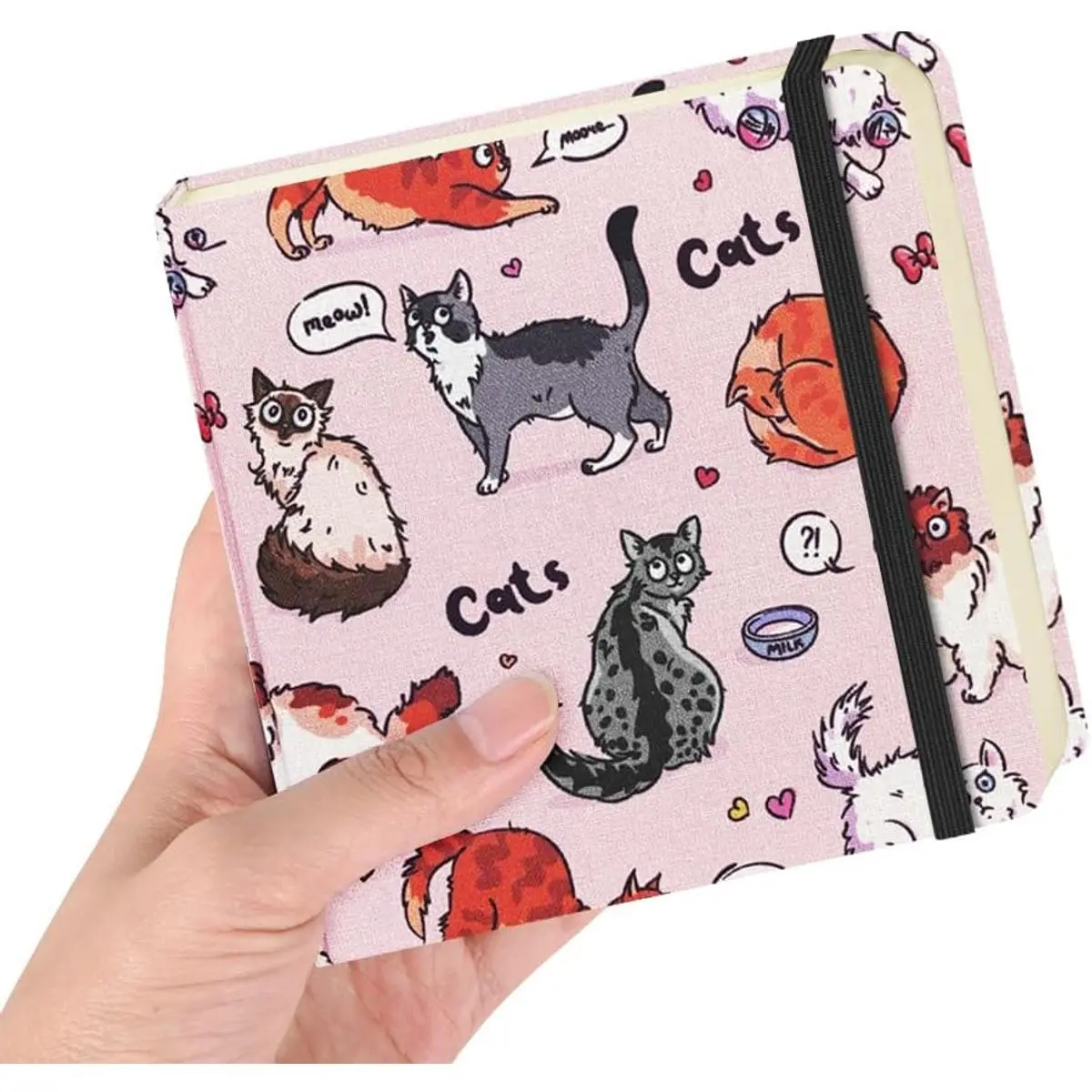 Cloth Cover-4.8x4.8in-Pink Cat