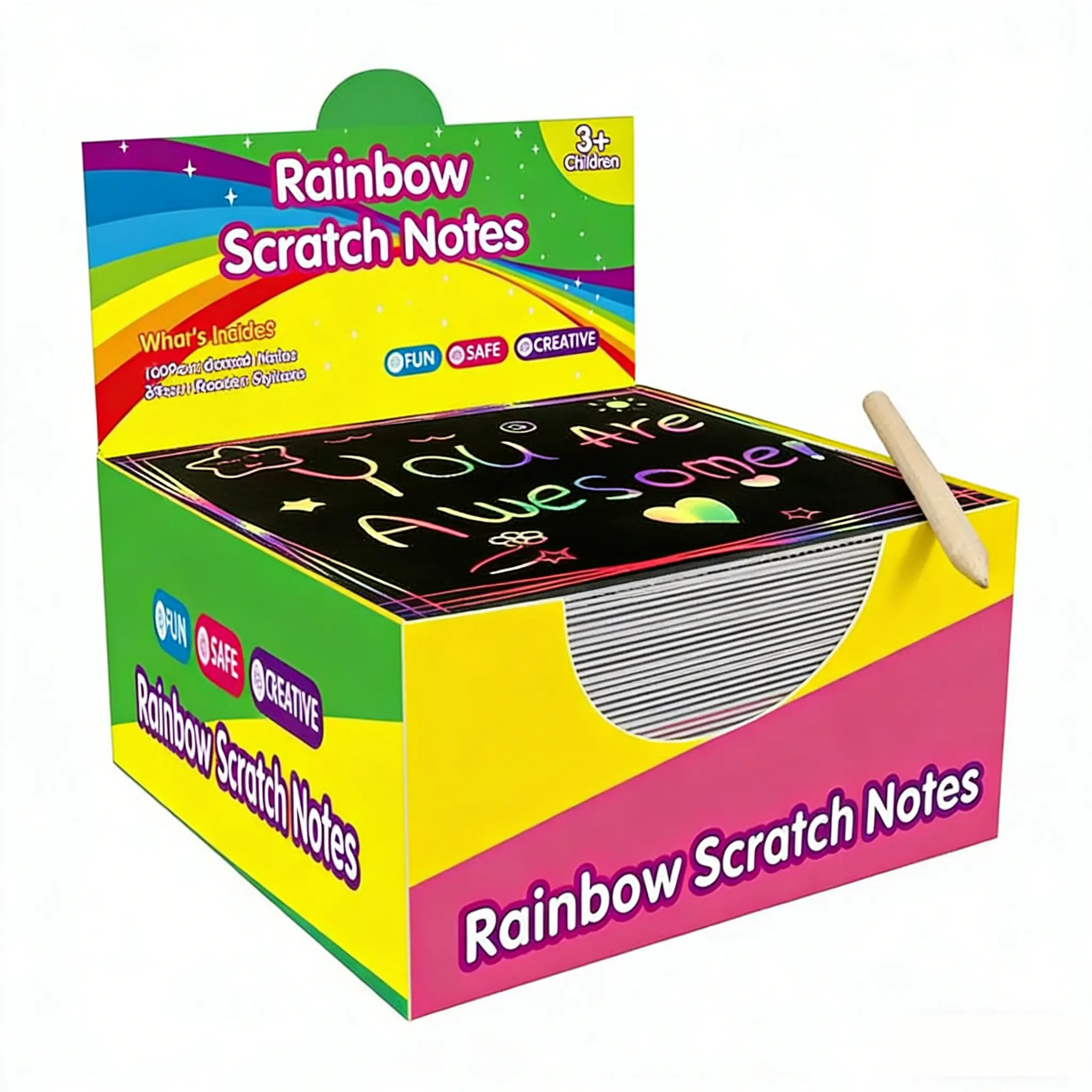Kids party supplies,Rainbow Scratch Paper Art Notes: Kids Valentines Day Crafts Gifts Age 4 5 6 7 8 9 10 Years Old Girls Boys Toys Students Classroom Prizes School Activity Easter Basket Stuffers Essentials, Birthday, Artistic, Holidays, Daycare