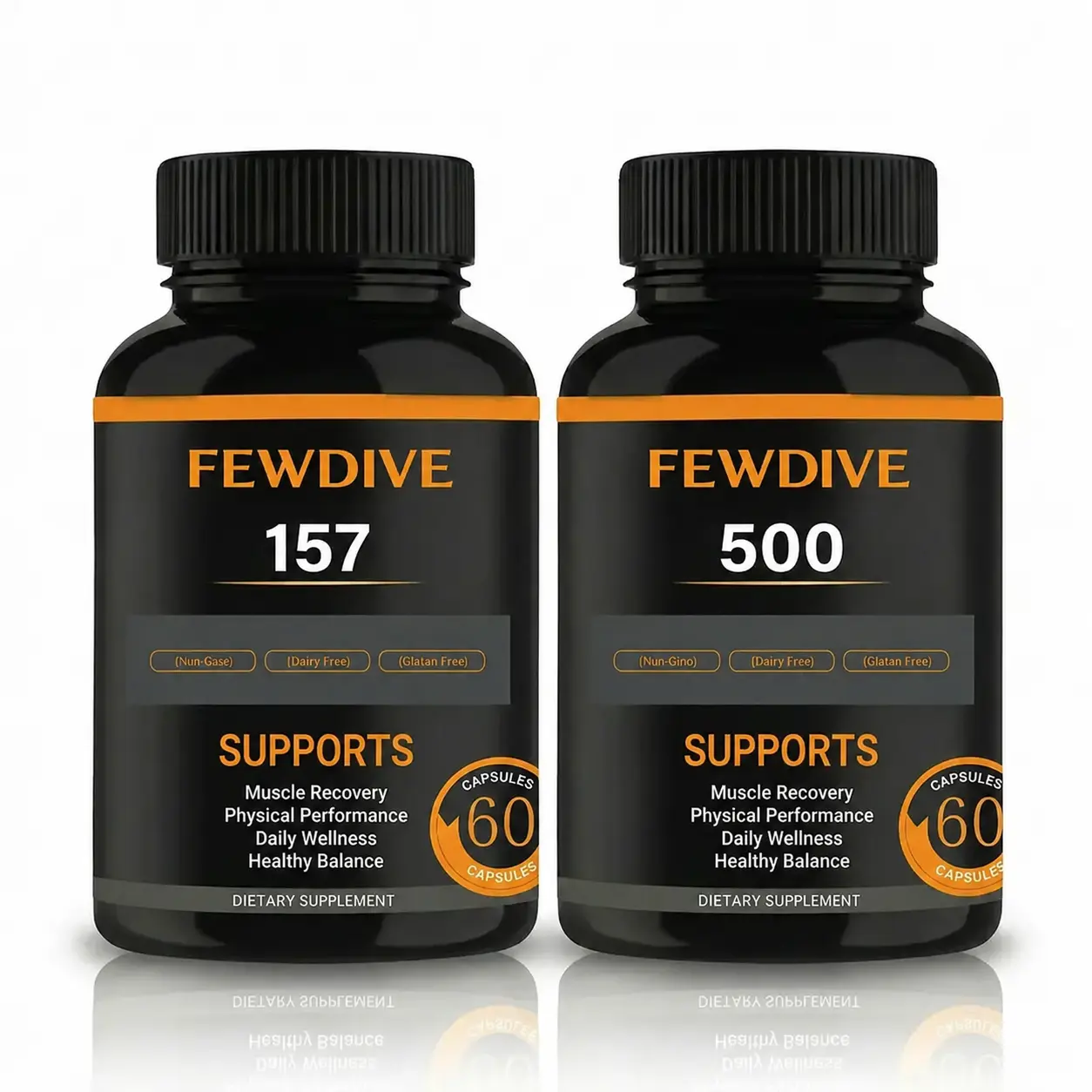 FEWDIVE 157 & 500 Dietary Supplement Capsules, 60 Count, Muscle Recovery & Physical Performance Support, Daily Wellness and Healthy Balance Formula