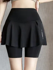 Women's High-Waisted Sport Skirt Pants, Tummy Control Butt Lift, Breathable Cool Fabric, Hidden Pockets, M-4xl, Casual Style