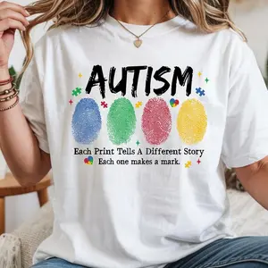 Autism Each Print Tells A Different Story PNG, Neurodiversity Awareness Design, Colorful Hand Drawn Support Art Digital Download #tshirtoutfit #tiktokshopfinds #trendalert #streetstyle #outfitinspo