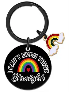 Eoffivan Lgbt Keychain, Cute Cartoon Design, Personalized Message, Perfect Gift for Lgbtq Pride, All-Season Accessory