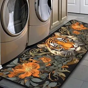 Tiger Floral Kitchen Floor Mat, Room Runner Rugs 17''x51'' Laundry Room Rug Runner,Bathroom, and Mudroom