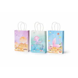 Set of 10 Mermaid party favor bag with handles