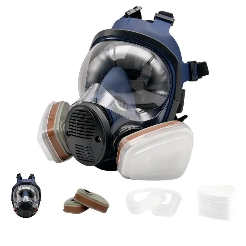 Reusable Anti-fog Anti-poison Full Face Mask, 17 In 1 Full Face Mask, Including 1 Count Full Face & 2 Counts Mask Filter Box & 2 Counts Box Cover & 12