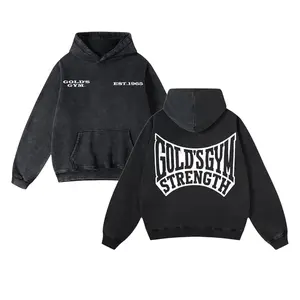 Basic Strength Gold's Gym Oversize Washed Hoodie, Workout Hoodie, Men's Sport Outfit, Gym Men's Top, Training Hoodie, Gym Apparel, Gym Workout Men