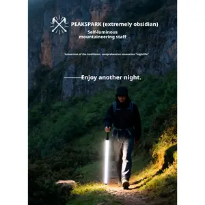 The most amazing and cool glowing hiking poles of 2025, professional night climbing equipment, walking sticks, ultra-light illuminated, convenient for mountain climbing