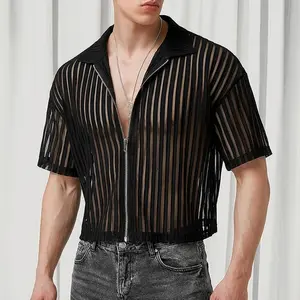 INCERUN Men's Vampire Drape Tie Shirt Androgynous Avant-Garde Clubwear Top