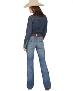 Ariat Women's Elaina Medium Wash High Rise Slim Trouser Stretch Denim Jeans - 10061393