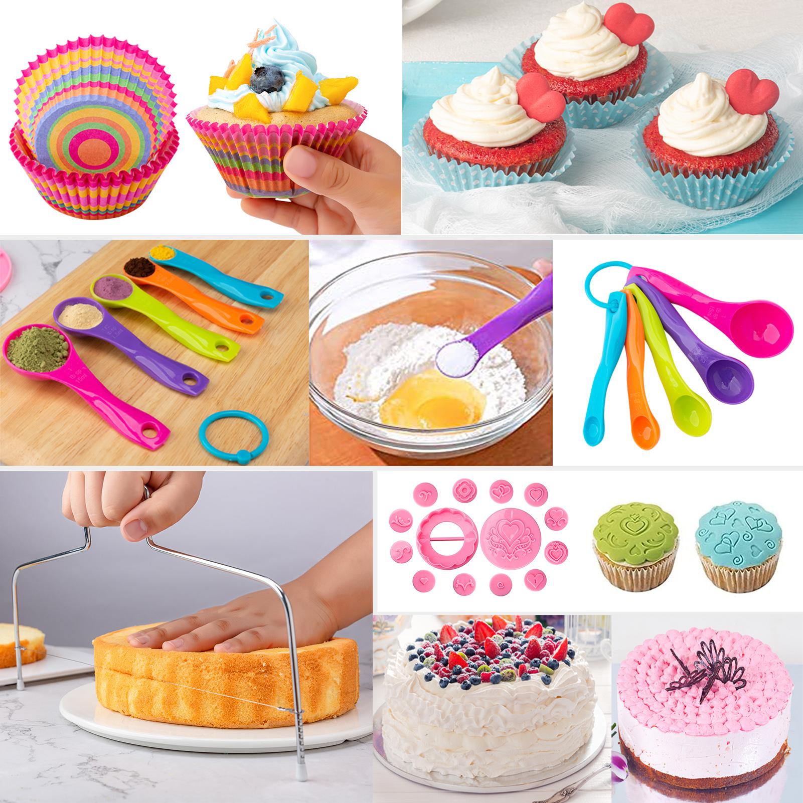 Multi Function Cake Decorating Tools 356pcs Kit With Stable Turntable Icing Tips Piping Bag For Beginners Food Grade Materials Fondant Cutters Cake Leveler Scraper Baking Essentials