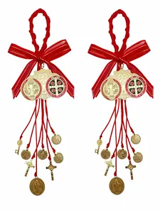 2PCS Saint Benedict Medal Protection Charm, Catholic San Benito Pendant, Handmade Jewelry Gift, Car Hanging & Home Decoration Accessory