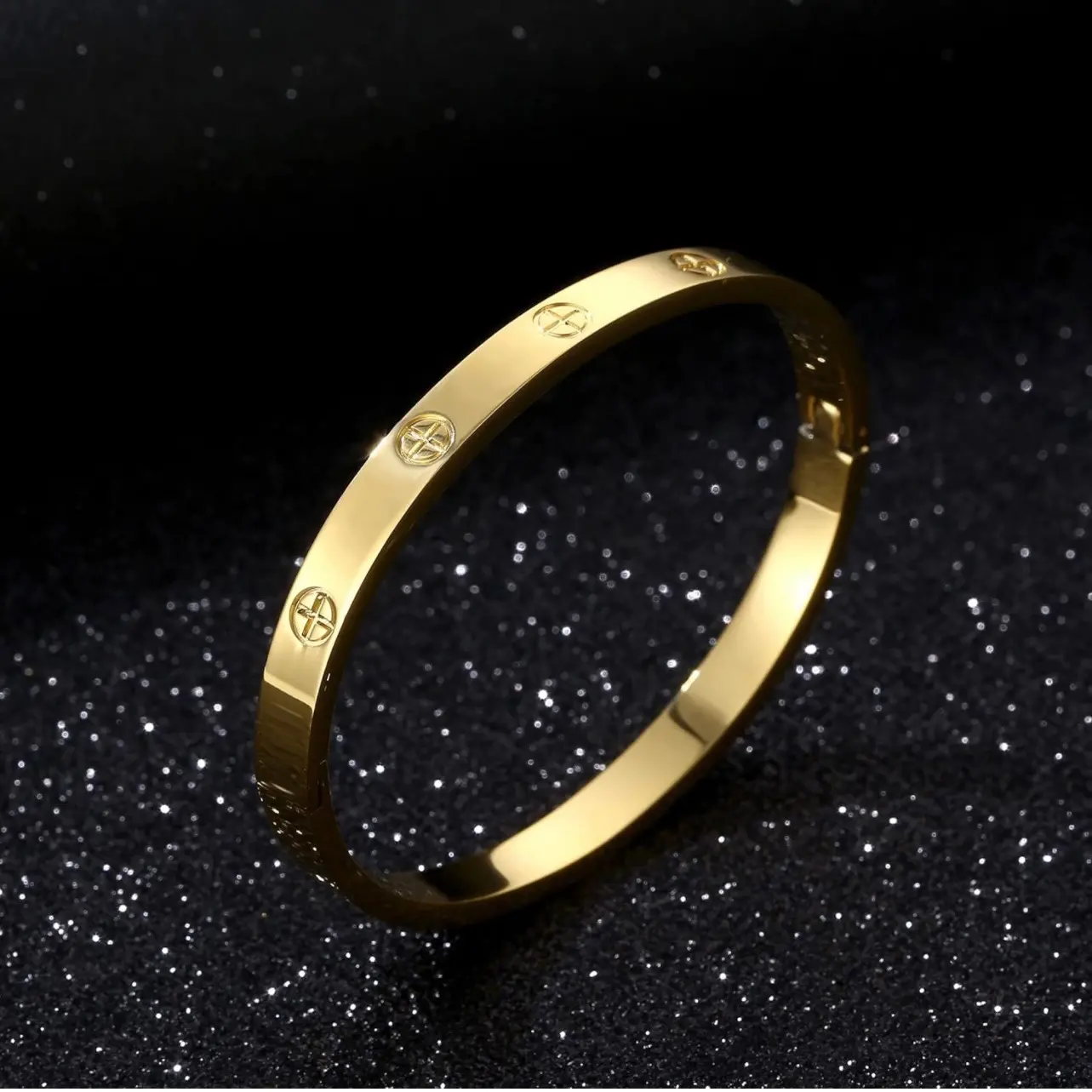 Women's Stainless Steel Bracelet Jewelry Crystal Bracelet With Cube Zircon Hinge Jewelry oval Bangle Witness the Gift of Love