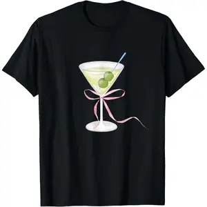 Coquette Bow with Martini Coquette Aesthetic T-Shirt