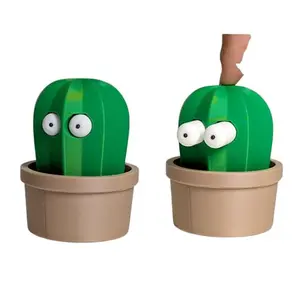 Cactus Duck Statue Egg Pat Fidget Toy, 3D Printed Clicker Keyboard Fidget, Bumpy Eyes Quirky Stress Relief Desk Plant Squishy Toy