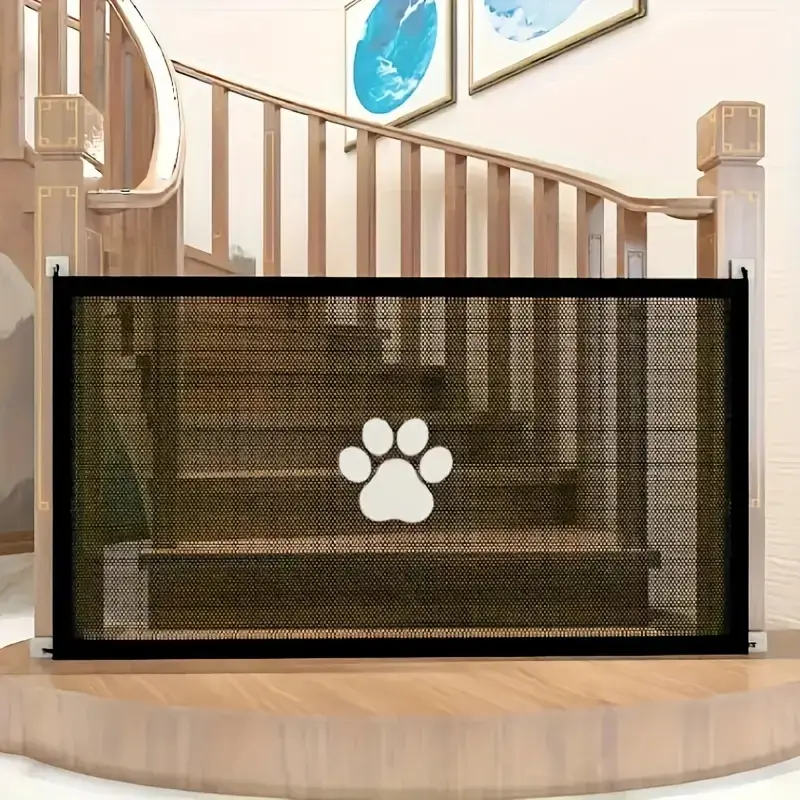 Tall Non-Perforated Pet Partition Fence with Door, Suitable for Indoor & Outdoor Use, Ideal for Stairs & Wide Doorways
